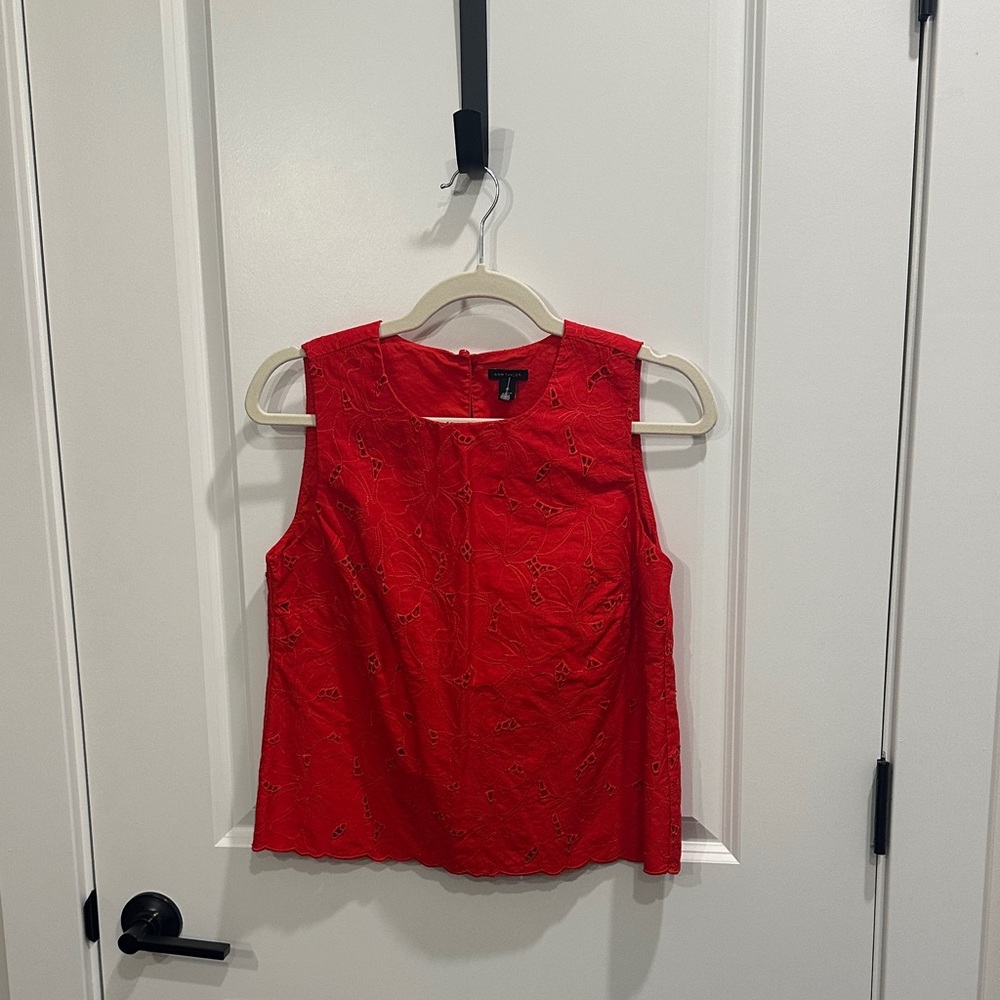 Ann Taylor Vibrant Red Sleeveless Top